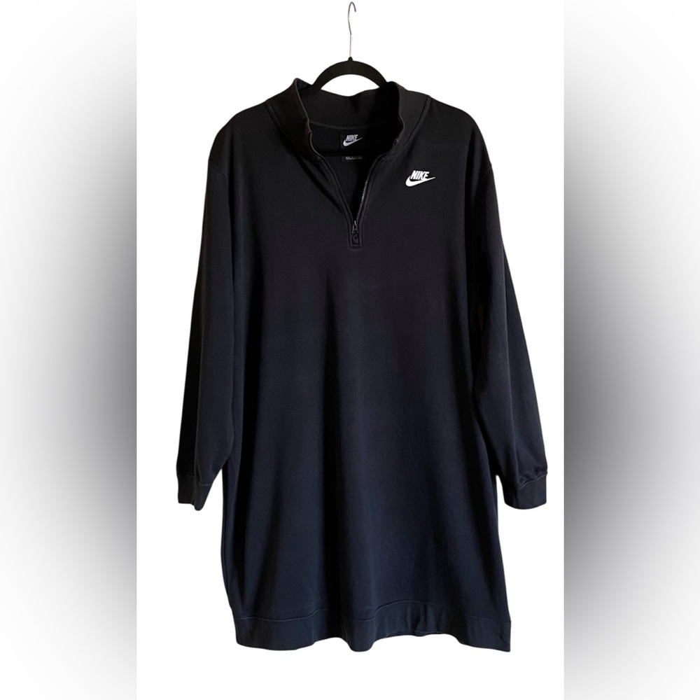 Women’s NIKE Black 1/4 Zip Up Long Sleeve Sweatshirt DRESS 1X